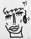 ORIGINAL RANDOM FACE INK DRAWING 8.5x11