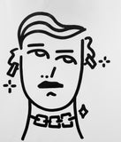 ORIGINAL RANDOM FACE INK DRAWING 8.5x11