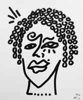 ORIGINAL RANDOM FACE INK DRAWING 8.5x11