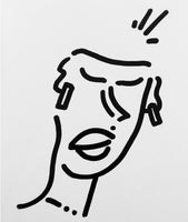 ORIGINAL RANDOM FACE INK DRAWING 8.5x11