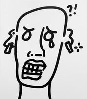 ORIGINAL RANDOM FACE INK DRAWING 8.5x11
