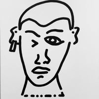 ORIGINAL RANDOM FACE INK DRAWING 8.5x11