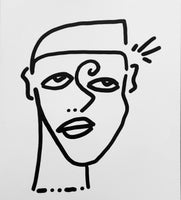 ORIGINAL RANDOM FACE INK DRAWING 8.5x11