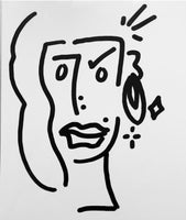 ORIGINAL RANDOM FACE INK DRAWING 8.5x11