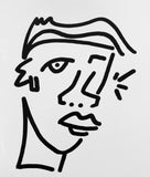 ORIGINAL RANDOM FACE INK DRAWING 8.5x11