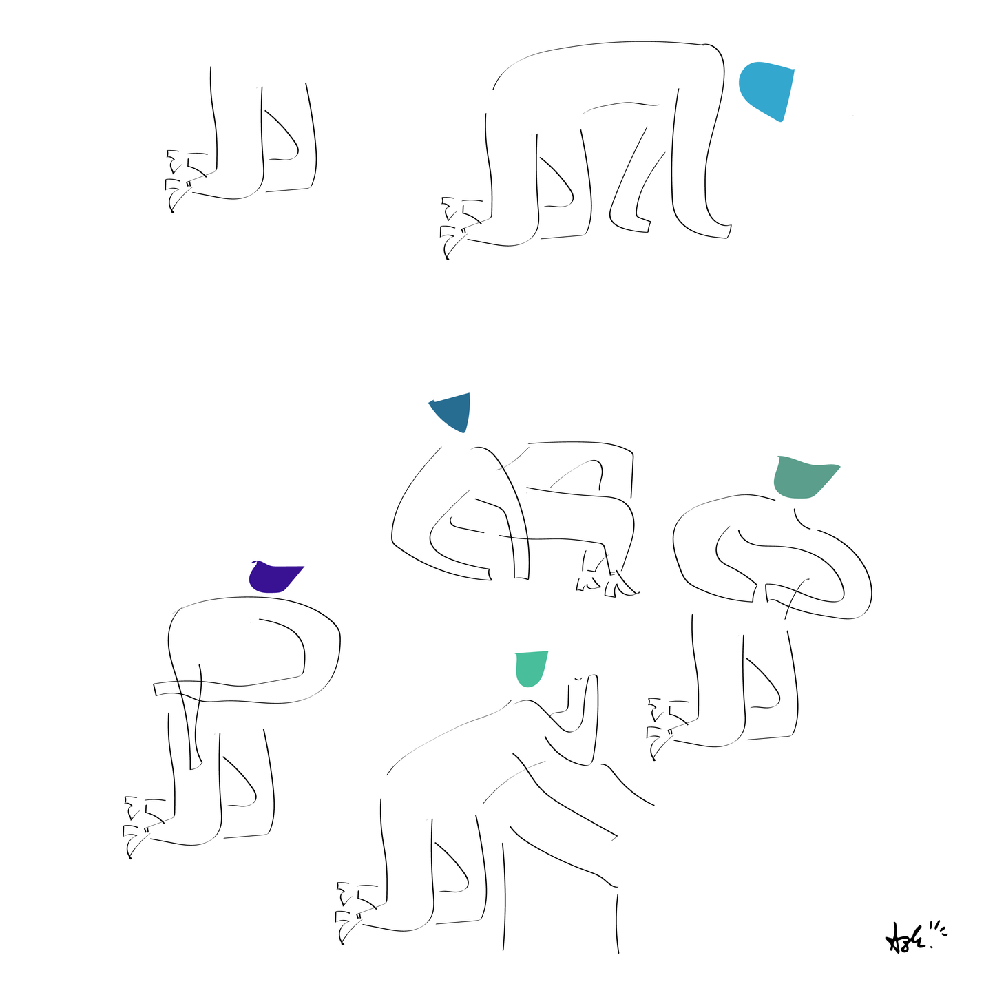 SHADES OF BLUE - 20x20 PRINT