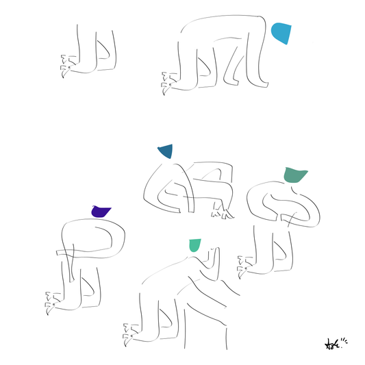 SHADES OF BLUE - 20x20 PRINT